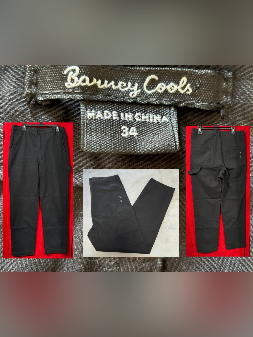 Barney Cools Cools Carpenter Utility Pants Black Cotton Heavyweight 34
